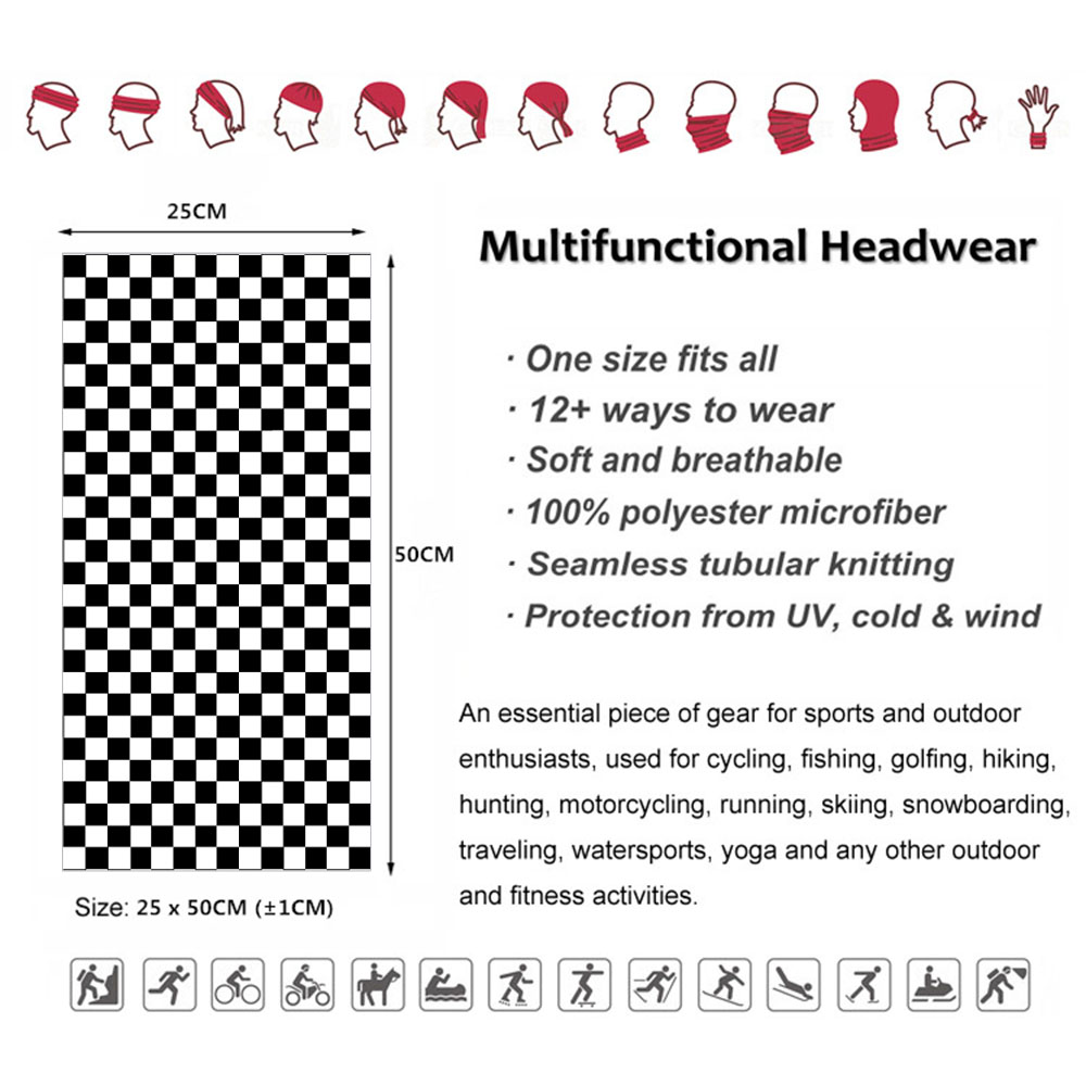 Checkered Ska imprimé bandeau  - Cycling Gear Usa avis et prix